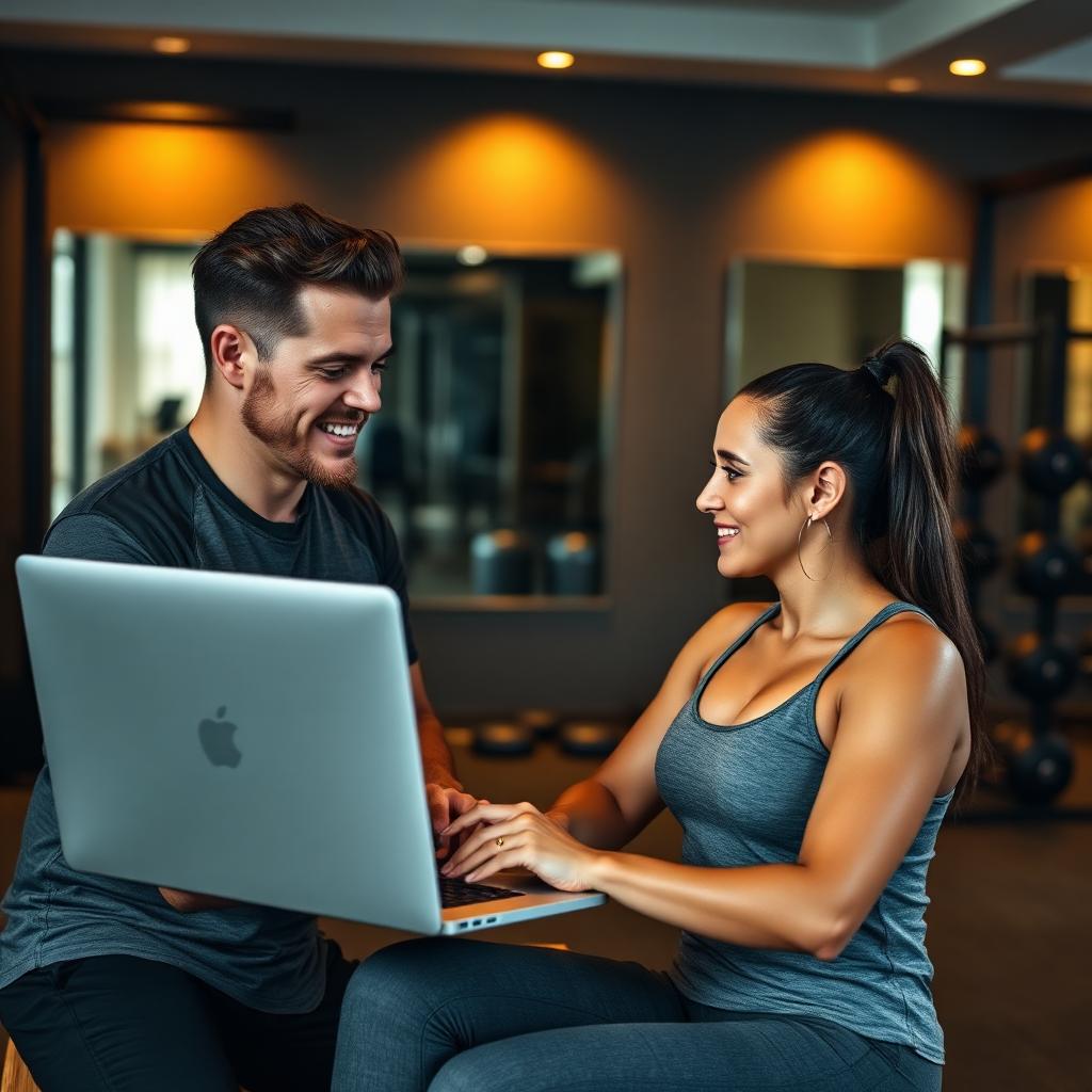 Personal Trainer estudiando en el Campus Virtual desde su computadora
